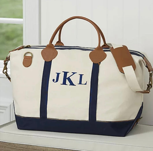 Canvas weekend bag monogrammed